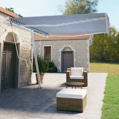 Samostojeća automatska tenda 400x350 cm, plava i bijela