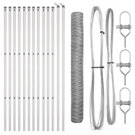 Ograda od hexagon žice sa 7 postova 1.2x25 m čelična,srebrna