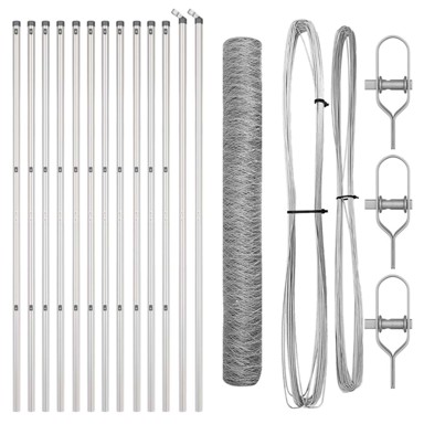 Ograda od hexagon žice sa 7 postova 1.2x25 m čelična,srebrna