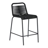 KAVE HOME Crna barska stolica sa čeličnom konstrukcijom Glenville, visina 62 cm