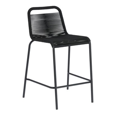 KAVE HOME Crna barska stolica sa čeličnom konstrukcijom Glenville, visina 62 cm