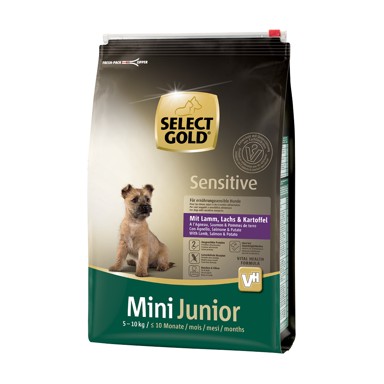 SELECT GOLD Sensitive Junior Mini janjetina, losos i krumpir 4 kg