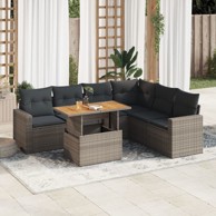 7-dijelni set vrtnih sofa sivi od poliratana