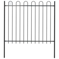 Vrtna ograda s ukrasnim lukovima, čelična, 1.8 x 1.5 m, crna