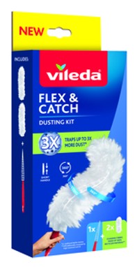 VILEDA Čistač prašine Flex & Catch, kratka ručka, 2 punjenja