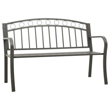 Vrtna klupa, 120 cm, čelična, siva