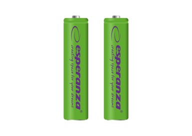 SLOMART Punjive baterije Esperanza AAA Ni-MH 1000 mAh, 2 kom, zelene