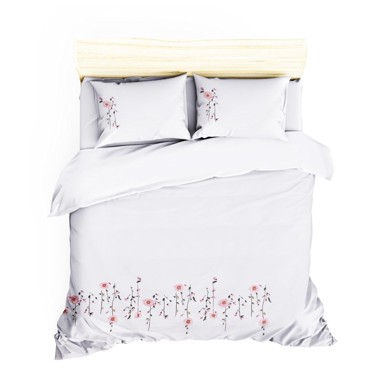 MIJOLNIR Posteljina Perla White 200x220 cm od pamučnog satena s plahtom Bijela