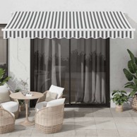 Tenda na ručno uvlačenje s LED 350 x 250 cm, antracitno-bijela