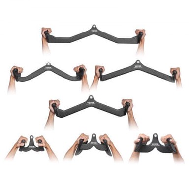 VEVOR Set za Lat Pulldown, 7 dijelova, gumirani ručaj za hvatanje, crni