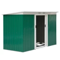 Metalna vrtna šupa s kliznim vratima, 6,3 m³, 280 x 130 x 172 cm, antracit i tamnozelena