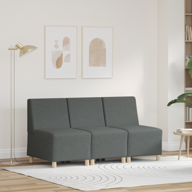 Sofa stolica 3 kom, tkanina, tamnosiva