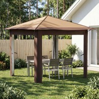 Gazebo bez bočnih stranica 2,6 x 2,6 m, bež-smeđi