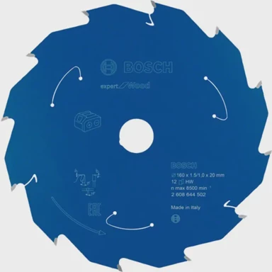 BOSCH List kružne pile Expert for Wood 160 mm 12Z (20 mm rupa, za akumulatorske pile)