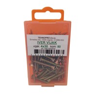 Vijak za drvo, 4.0x30 mm, 80 kom