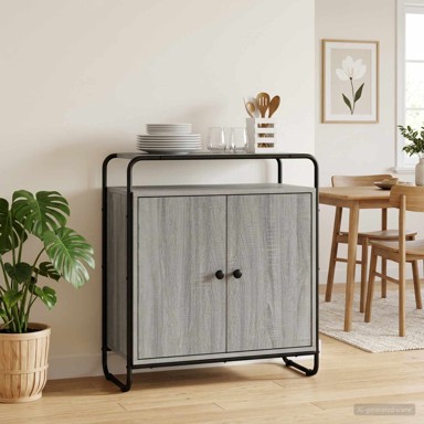 Komoda 68 x 35 x 75 cm od konstruiranog drva, siva sonoma