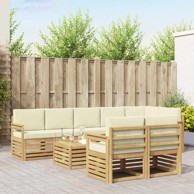 Set vanjskih sofa, 8 dijelova, 59 x 59 x 37 cm, poliester, bijeli i krem