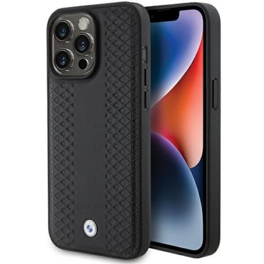 BMW Futrola Diamond Pattern, za iPhone 15 Pro Max, crna