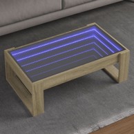 Stolić s beskonačnim LED svjetlima boja hrasta 90x53x30 cm
