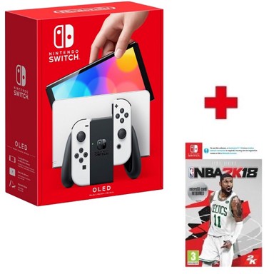 NINTENDO Switch OLED bijeli s igrom NBA 2K18