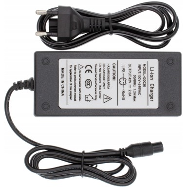 ROSFIX Punjač za električni romobil, skateboard i hoverboard, 36 V, 42 V, 2 A