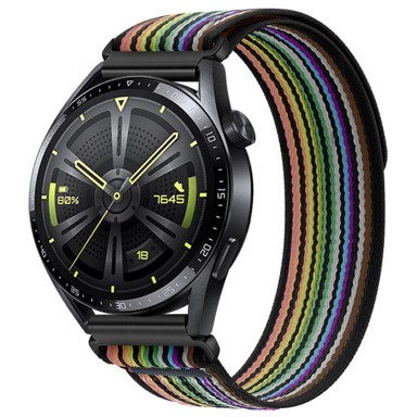 BStrap Velcro Nylon remen za Xiaomi Amazfit Stratos 2/2S/3, black rainbow