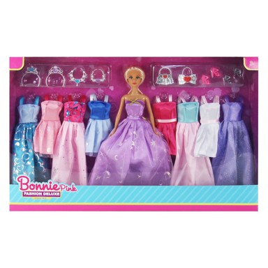 BONNIE PINK Lutka princeza s odjećom i dodacima, 29 cm