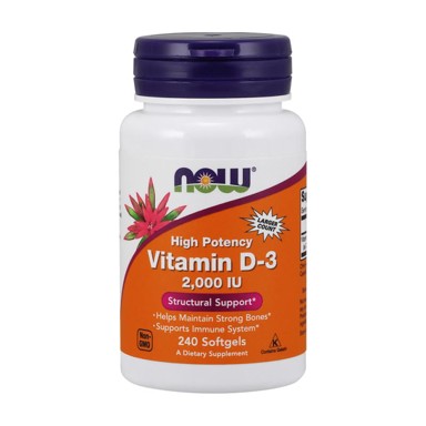NOW Vitamin D3, 2000 IU, 240 kapsula