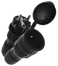 PLAST ROL Set utikača i utičnice Extreme IP54 E+97-0003, crni