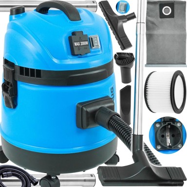 BAUG Industrijski usisavač mokro/suho, 1600 W, spremnik 20 l, utičnica 2000 W, HEPA