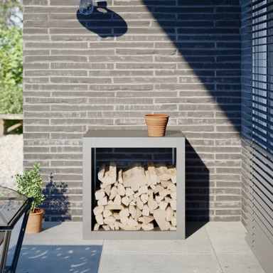 Stalak za drva za ogrjev 60 x 40 x 60 cm od nehrđajućeg čelika