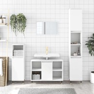 3-dijelni set kupaonskog namještaja bijeli konstruirano drvo, bijela