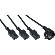 INLINE Kabel za napajanje 16657G, CEE7/7, 1 m, crna