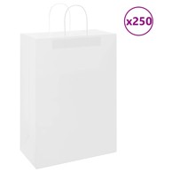 Papirnate vrećice 250 kom s ručkama 32x17x44 cm, bijele