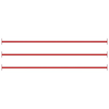 Prečke za prevrtanje čelične, 3 kom, 125cm, crvene