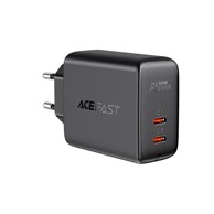 ACEFAST Zidni punjač A9 40W Super Brzi 2x Type C, crni