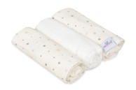 BABYMATEX Muslinske pelene MUSLIN DESIGN, 70x80 cm, 3 kom, bijele, zvjezdice