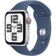 APPLE Pametni sat SE GPS + Cellular 44mm, srebrno aluminijsko kućište, Denim Sport Band - M/L