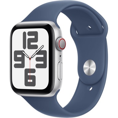 APPLE Pametni sat SE GPS + Cellular 44mm, srebrno aluminijsko kućište, Denim Sport Band - M/L