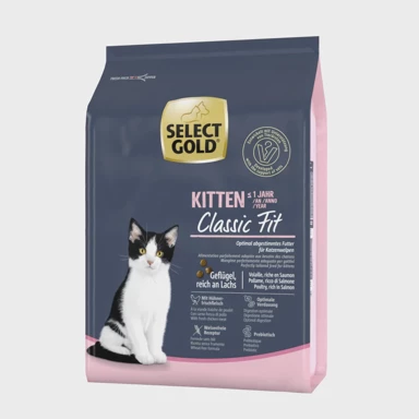 SELECT GOLD Hrana za mačke, Cat Classic Fit Kitten, perad s lososom, 300 g