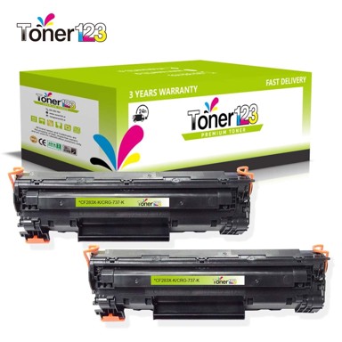 TONER123 Komplet Canon 737 / CRG-737 / i-SENSYS MF211,212,216,217,226,229,231,232,237,244,247,249, 2 × crna