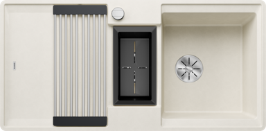 BLANCO Sudoper Adira 6 S-F InFino Silgranit sklopiva rešetka + kadica, s dalj.upr. - nježno bijeli