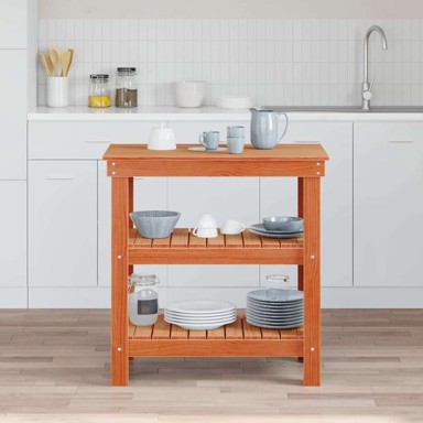 Radni stol, 78,5 x 50 x 80 cm, masivna borovina, voštano smeđa