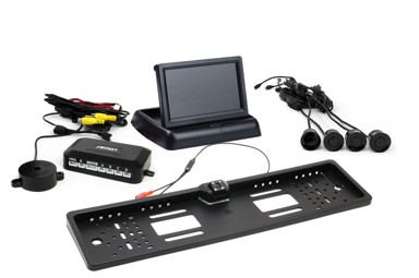 AMIO Parking senzori, 4 kom, crni, 22 mm, TFT02 4,3'' zaslon, buzzer, HD-402-LED kamera za rikverc