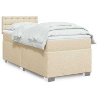 Boxspring krevet s oprugama i madracem 200 x 200 cm umjetna koža, krema