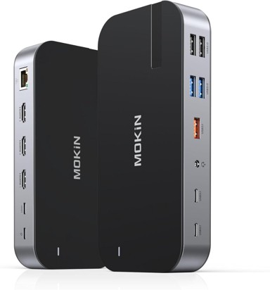 USB-C priključna stanica, 16 u 1, 3 HDMI, dva monitora, tri zaslona, USB-A/C 3.1, USB 3.0/2.0, 100 W PD, Ethernet, audio, SD/microSD