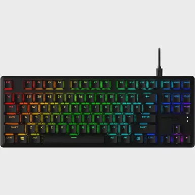 HP Gaming tipkovnica HyperX Alloy Origins Core PBT, mehanička, Red prekidači, žičana, RGB osvjetljenje, US/CRO raspored, crna