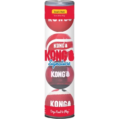 KONG Igračka za pse Signature Balls, veličina S, 4 kom
