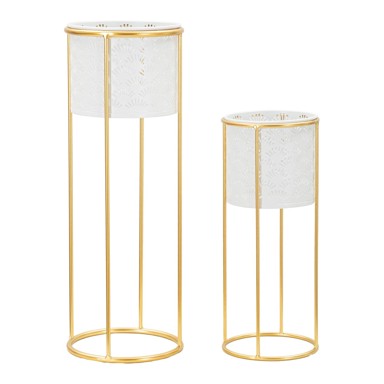 MAURO FERRETTI Metalni stalci za tegle za cvijeće u setu 2 kom ø 17 cm (visina 46 cm) Whity, metal, prirodna