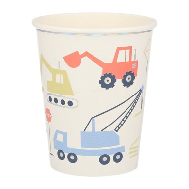 MERI MERI Papirnate jednokratne čaše CONSTRUCTION, set, 8 kom